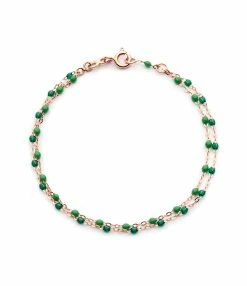 GIGI CLOZEAU Bracelet Double Perles Résine Or