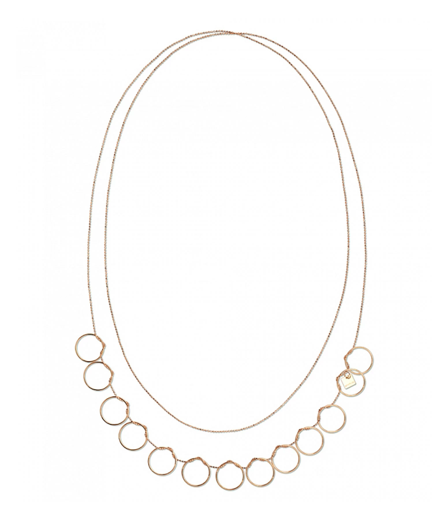 Ginette NY Sautoir Tiny 13 Cercles Or Rose 1 Ginette NY Sautoir Tiny 13 Cercles Or Rose