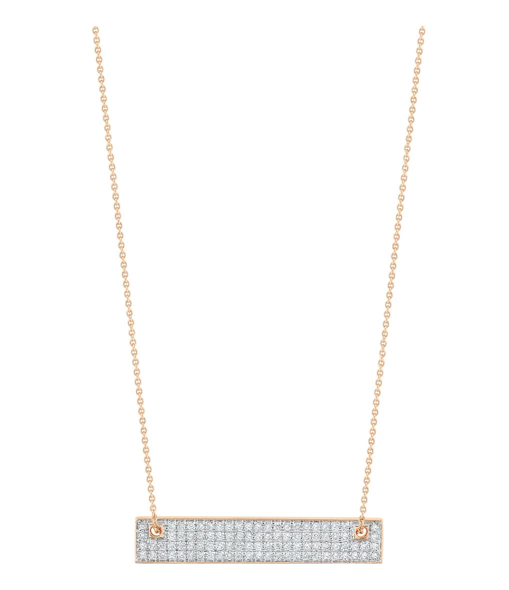 Ginette NY Collier Baguette Mini Or Rose Diamants 1 Ginette NY Collier Baguette Mini Or Rose Diamants