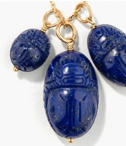 Aurélie Bidermann Pendentif Scarabée Lapis PM - Joaillerie -COLLIERS Shop collier 3 scarabees lapis 1