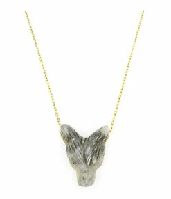 MON PRECIEUX GEM Collier Loup Calcédoine Blanche