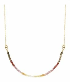 ATELIER PAULIN Collier Chaîne Fauve Gold Filled Saphir