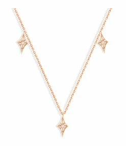NAVA JOAILLERIE Collier Cheyenne Mini-Losange Diamants Or Rose