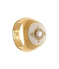 LES FÉLICITÉS Chevalière Constance Nacre Blanche