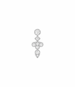 STONE PARIS Boucle D'oreille Bouton Crush Diamants Or Blanc (vendue à L'unité)