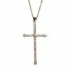 LSONGE Collier Croix XL Argent Blanc