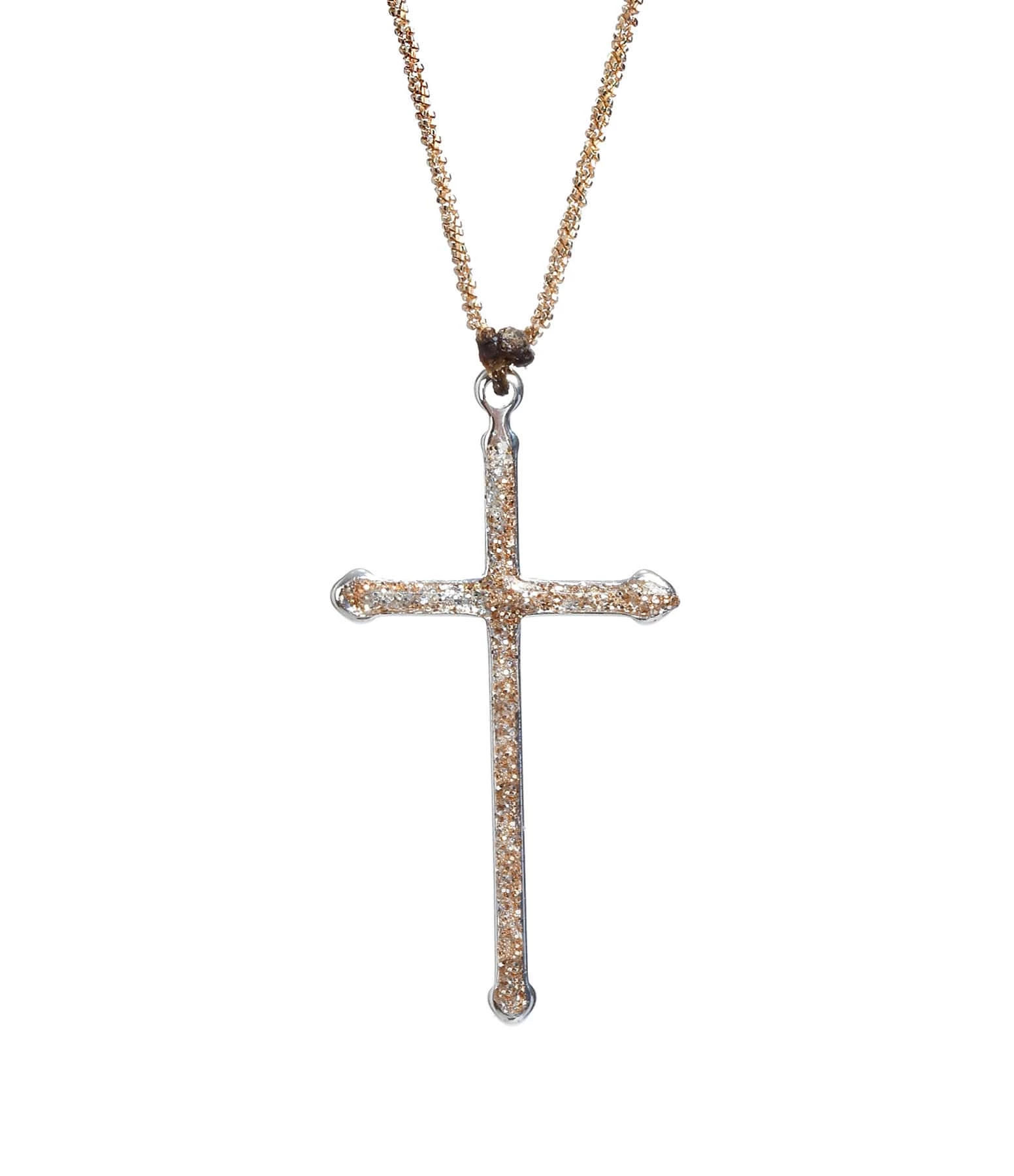 LSONGE Collier Croix XL Argent Blanc 1 LSONGE Collier Croix XL Argent Blanc