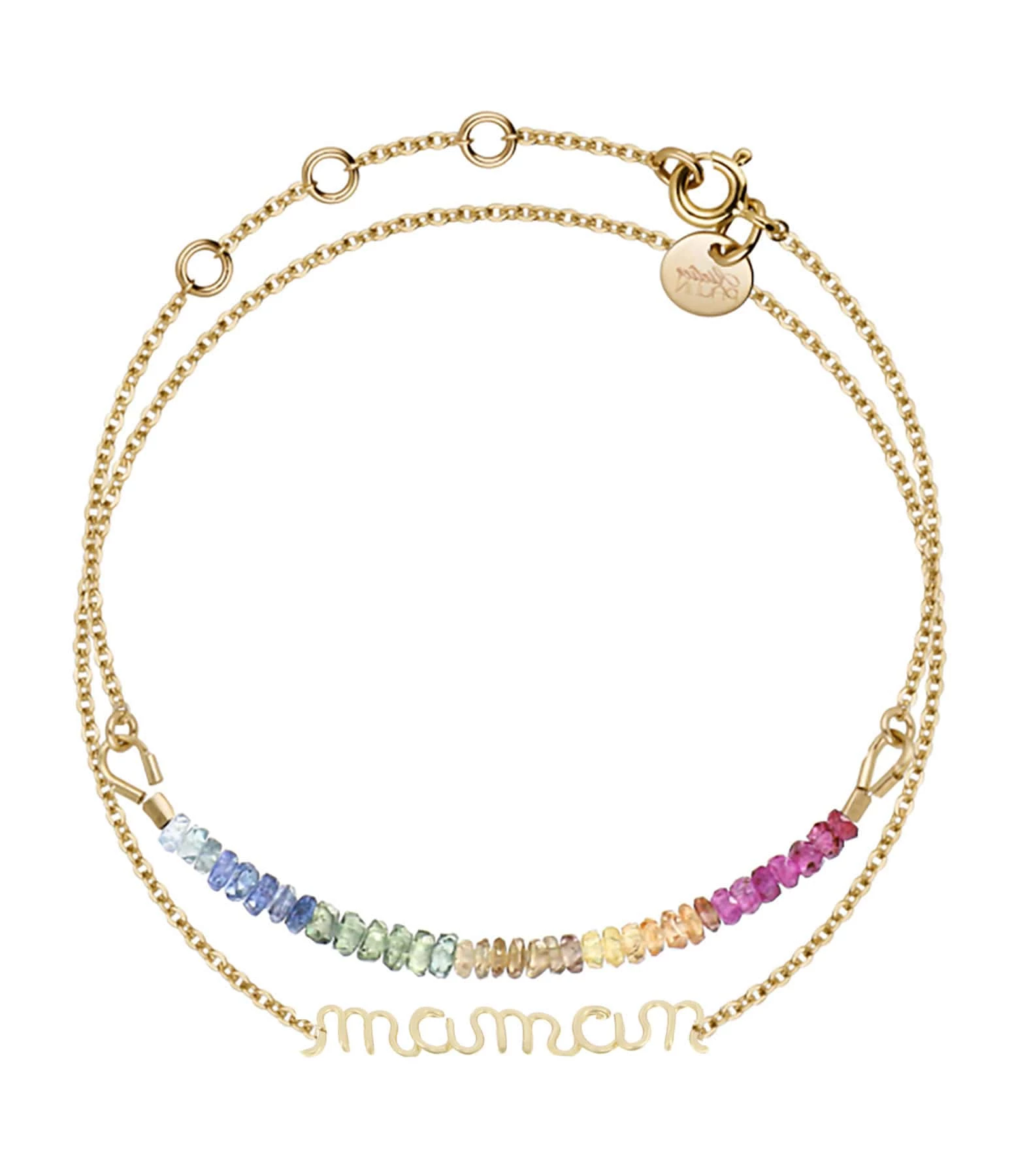 ATELIER PAULIN Bracelet Double Saphir Rainbow Maman Gold Filled 1 ATELIER PAULIN Bracelet Double Saphir Rainbow Maman Gold Filled