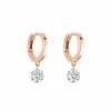 LA BRUNE & LA BLONDE Mini Créoles 360° Diamant Brillant Or Rose