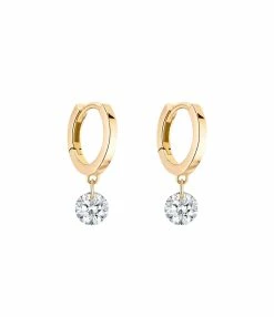 LA BRUNE & LA BLONDE Mini Créoles 360° Diamant Brillant Or Jaune