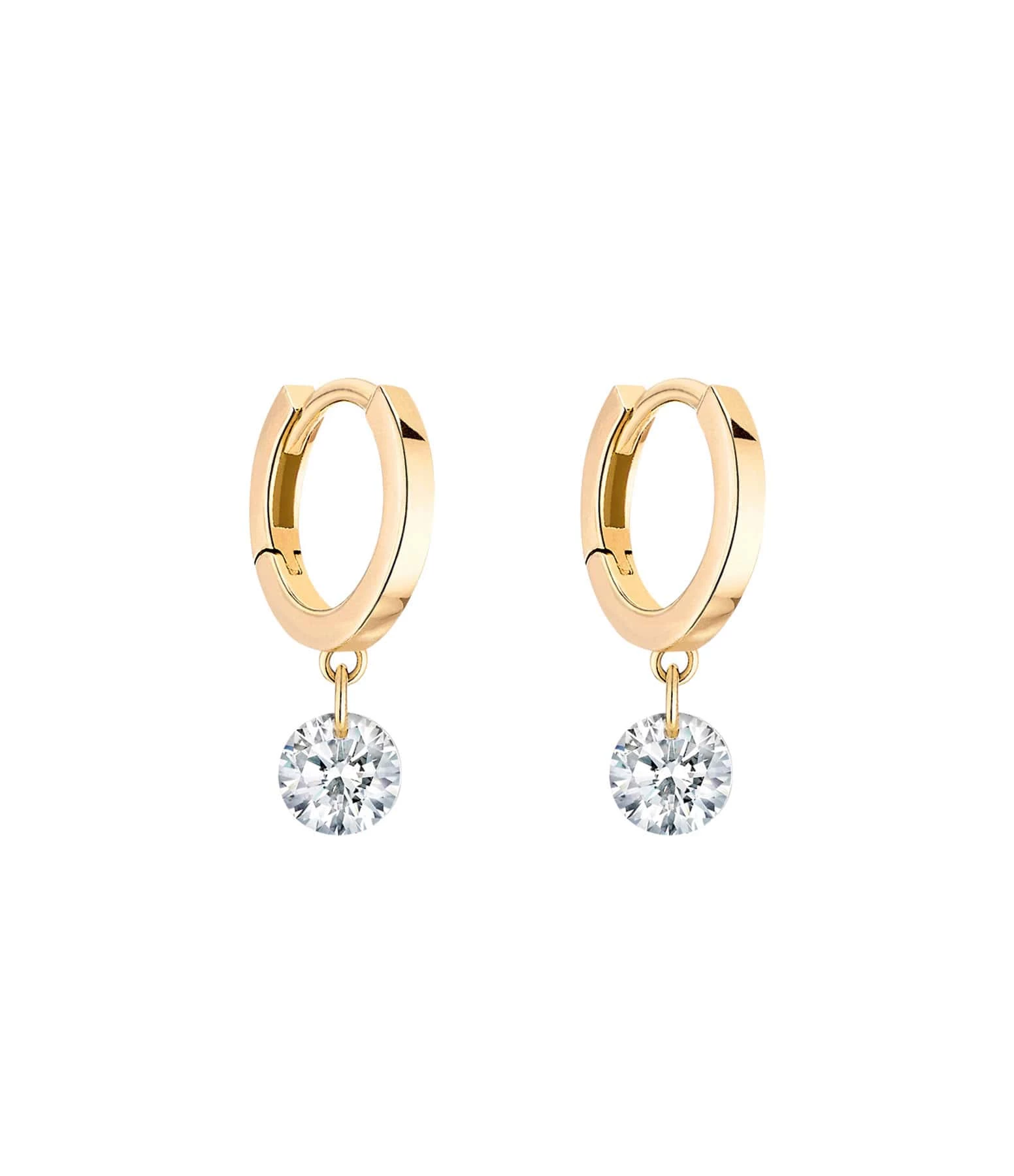 LA BRUNE & LA BLONDE Mini Créoles 360° Diamant Brillant Or Jaune 1 LA BRUNE & LA BLONDE Mini Créoles 360° Diamant Brillant Or Jaune