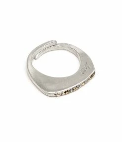 LSONGE Bague Éclat Argent Blanc Émail Diamanté