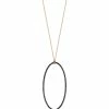 Ginette NY Collier Ellipses & Sequins Jumbo Or Rose Diamants Noirs