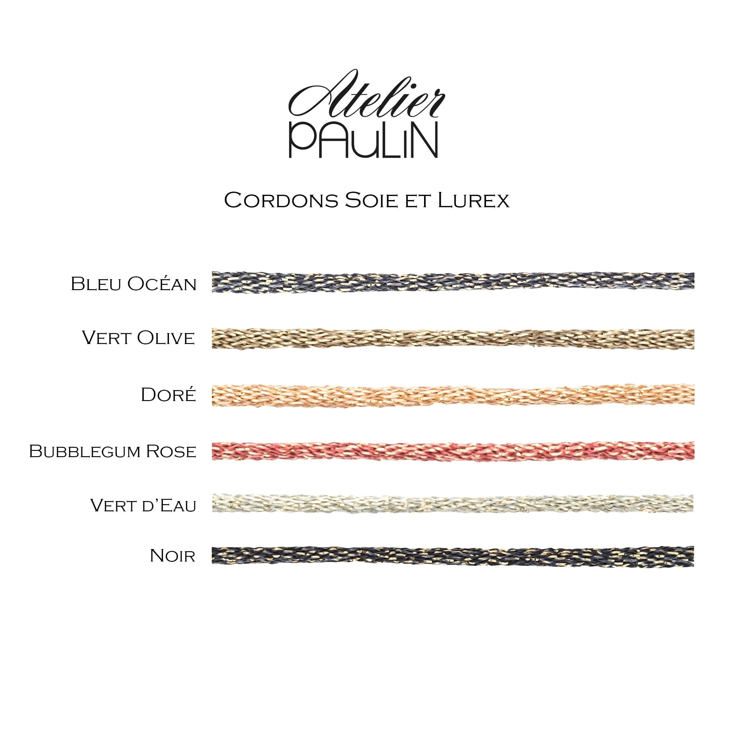ATELIER PAULIN Bracelet Cordon Lurex Je T'aime Gold Filled 2 ATELIER PAULIN Bracelet Cordon Lurex Je T'aime Gold Filled – Image 2