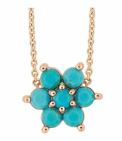 Ginette NY Collier Fallen Sky Or Rose Turquoise