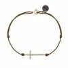 LSONGE Bracelet Croix L Cordon Taupe