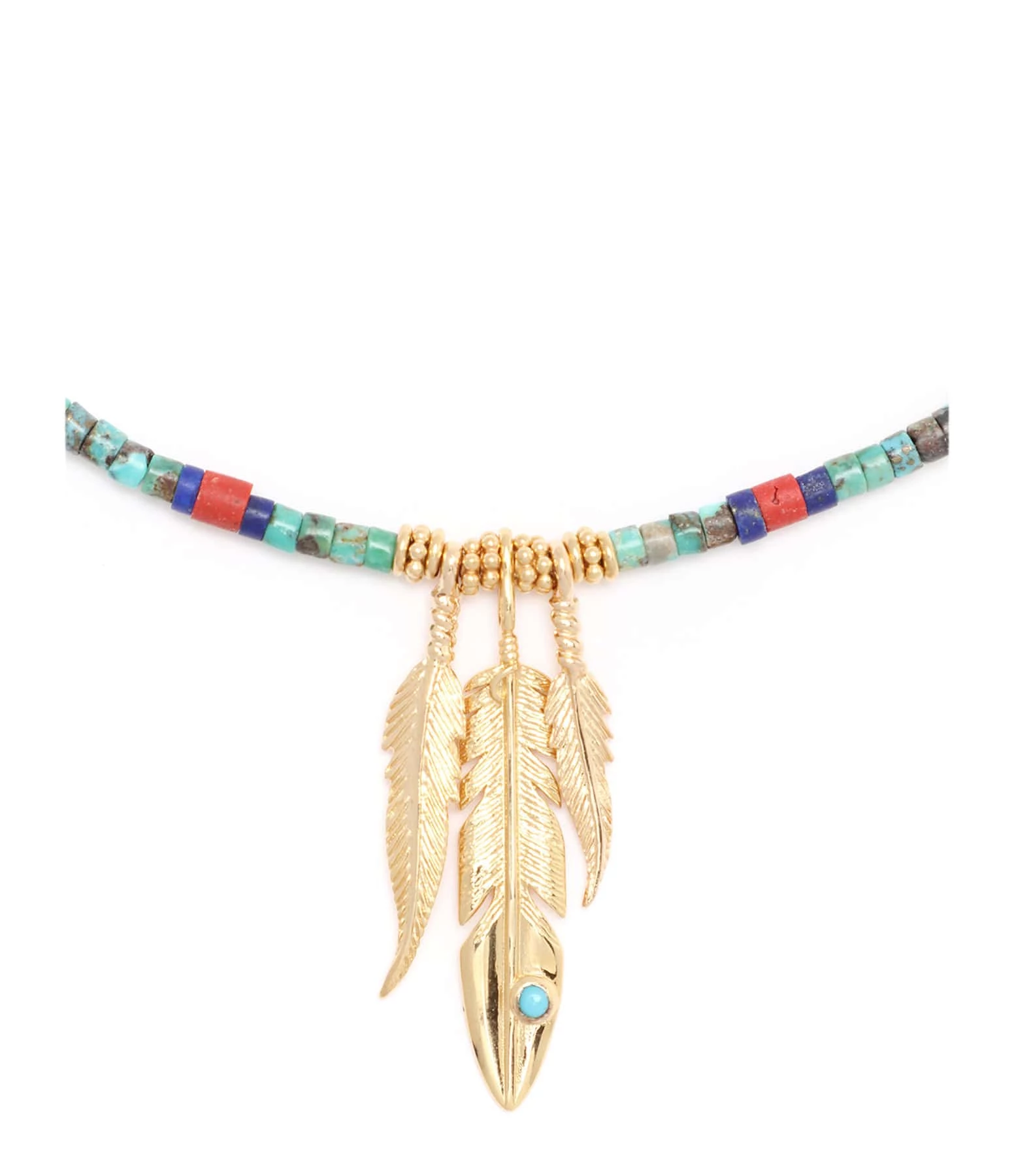 GACHON POTHIER Collier 3 Plumes 2 GACHON POTHIER Collier 3 Plumes – Image 2