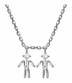 LITTLE ONES Collier Emblématique Garçon Garçon Or Blanc Diamants