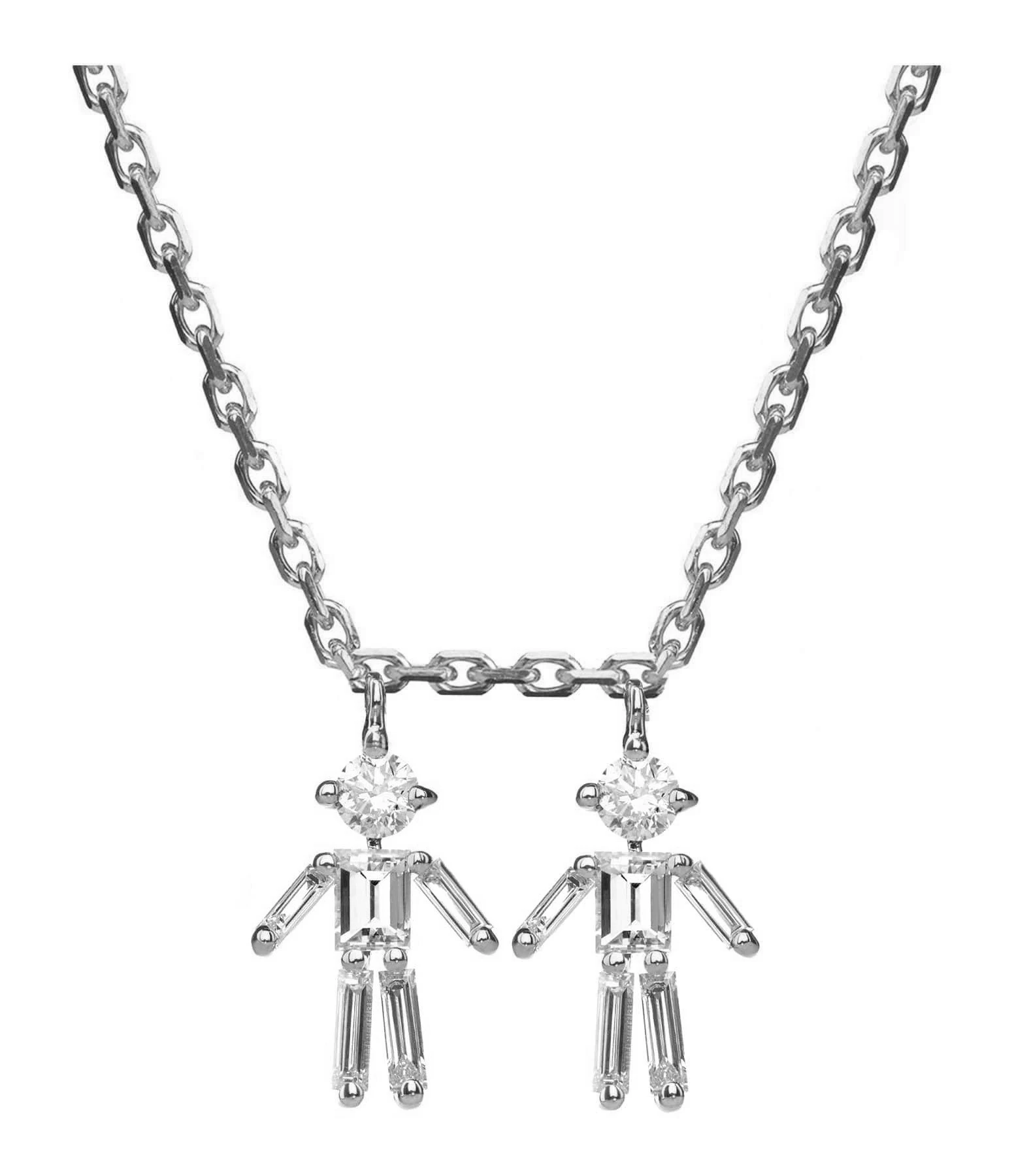 LITTLE ONES Collier Emblématique Garçon Garçon Or Blanc Diamants 1 LITTLE ONES Collier Emblématique Garçon Garçon Or Blanc Diamants