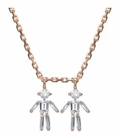 LITTLE ONES Collier Emblématique Garçon Garçon Or Rose Diamant