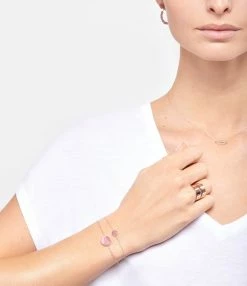 Ginette NY Bracelet Ever Mini Disc Rhodocrosite Or Rose -COLLIERS Shop ginbe look20210116 37