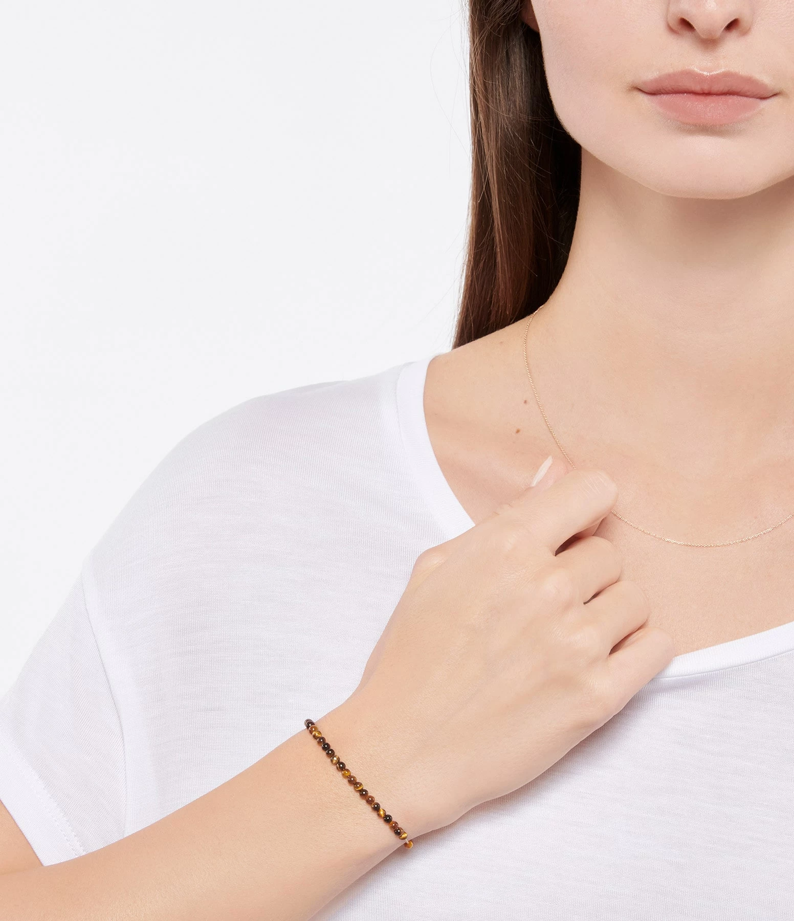 Ginette NY Bracelet Maria Mini Or Rose Œil De Tigre 2 Ginette NY Bracelet Maria Mini Or Rose Œil De Tigre – Image 2