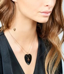 Ginette NY Collier Angèle Jumbo Cœur Or Rose Onyx 5 Ginette NY Collier Angèle Jumbo Cœur Or Rose Onyx -COLLIERS Shop ginbo look20181220 122