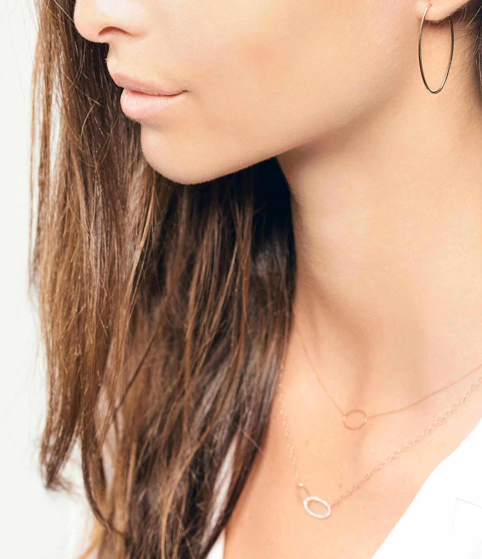 Ginette NY Créoles Ellipses & Sequins Large Or Rose 2 Ginette NY Créoles Ellipses & Sequins Large Or Rose – Image 2