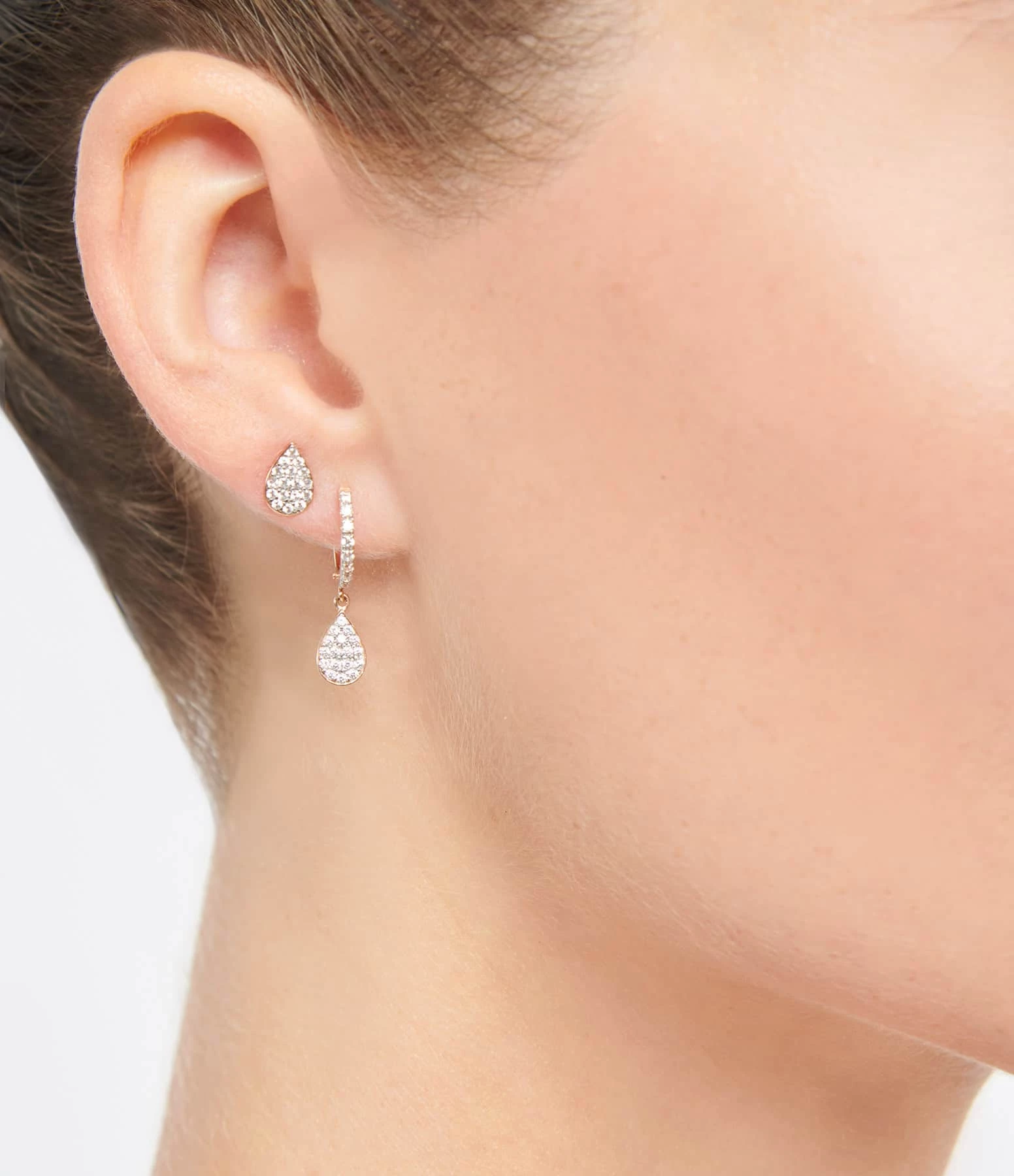 Ginette NY Boucles D'oreilles Bliss Diamants Or Rose 2 Ginette NY Boucles D'oreilles Bliss Diamants Or Rose – Image 2