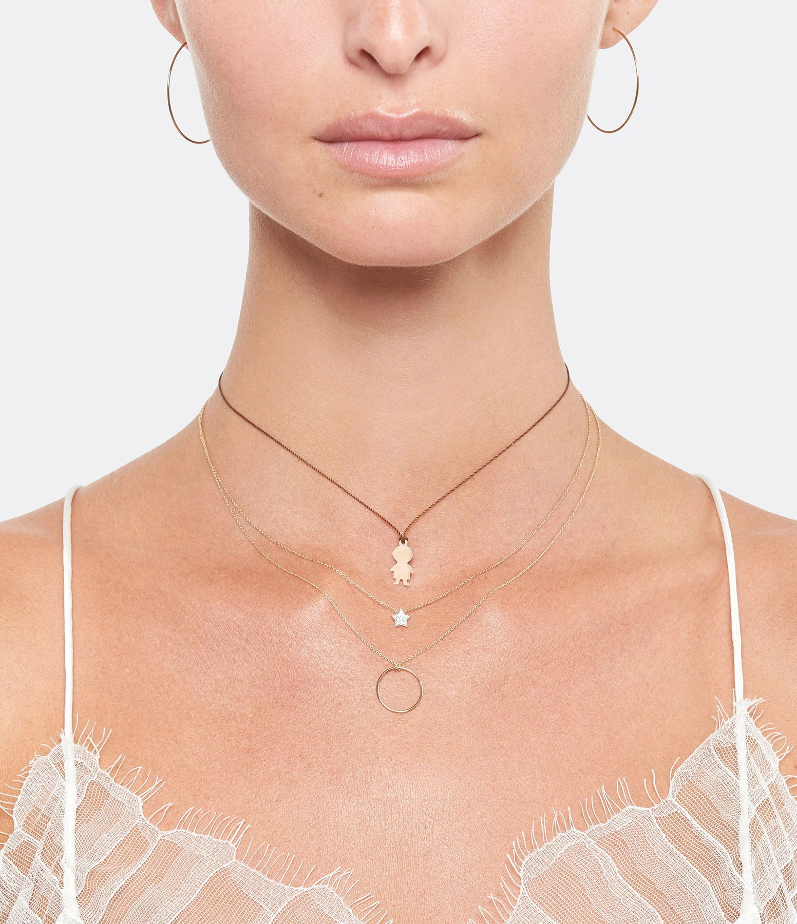 Ginette NY Collier Mini Boy Soie Or Rose 2 Ginette NY Collier Mini Boy Soie Or Rose – Image 2