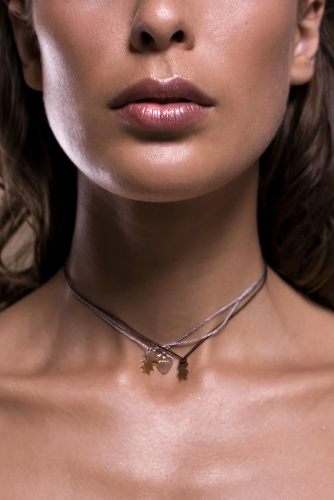 Ginette NY Collier Mini Boy Soie Or Rose 3 Ginette NY Collier Mini Boy Soie Or Rose – Image 3