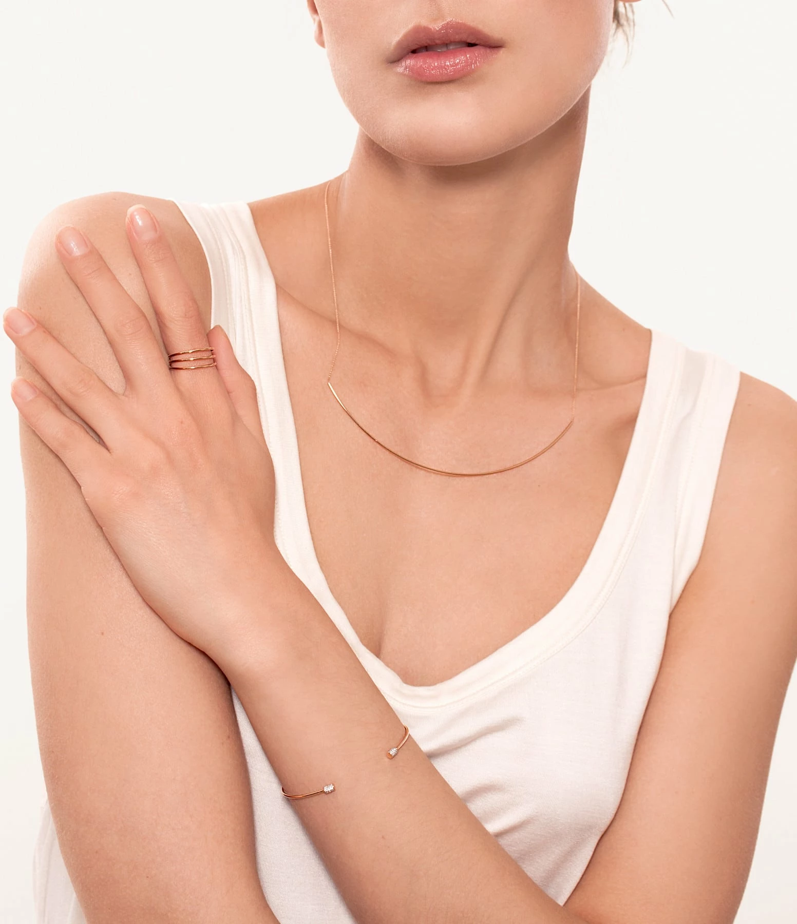 Ginette NY Jonc Choker Single Or Rose Diamants 3 Ginette NY Jonc Choker Single Or Rose Diamants – Image 3