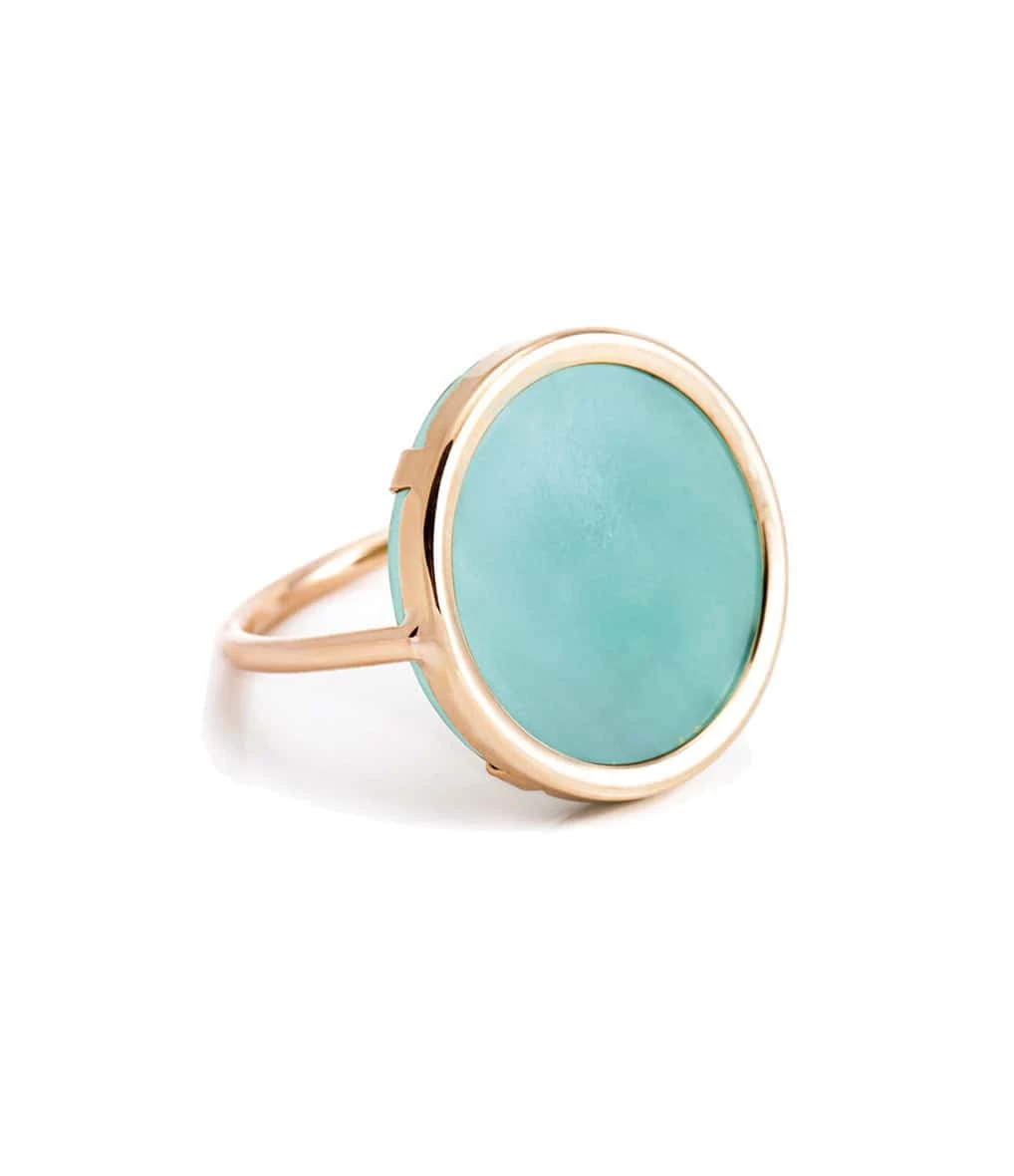 Ginette NY Bague Disc Or Rose Amazonite 1 Ginette NY Bague Disc Or Rose Amazonite