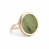 Ginette NY Bague Disc Or Rose Jade