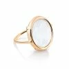 Ginette NY Bague Disc Or Rose Nacre Blanche