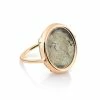 Ginette NY Bague Disc Or Rose Pyrite