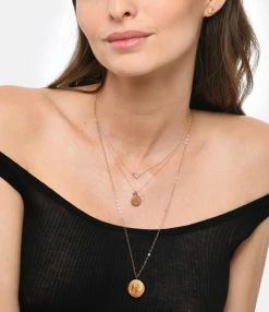 Ginette NY Collier Ever Mini Disc Jaspe Or Rose -COLLIERS Shop ginev look20221223 32