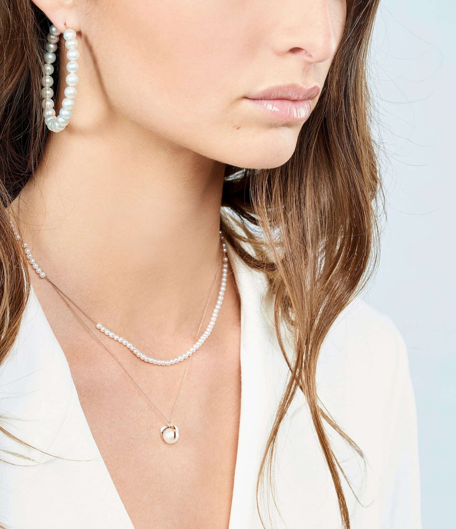 Ginette NY Collier Maria Mini Boulier Or Rose Perle 2 Ginette NY Collier Maria Mini Boulier Or Rose Perle – Image 2