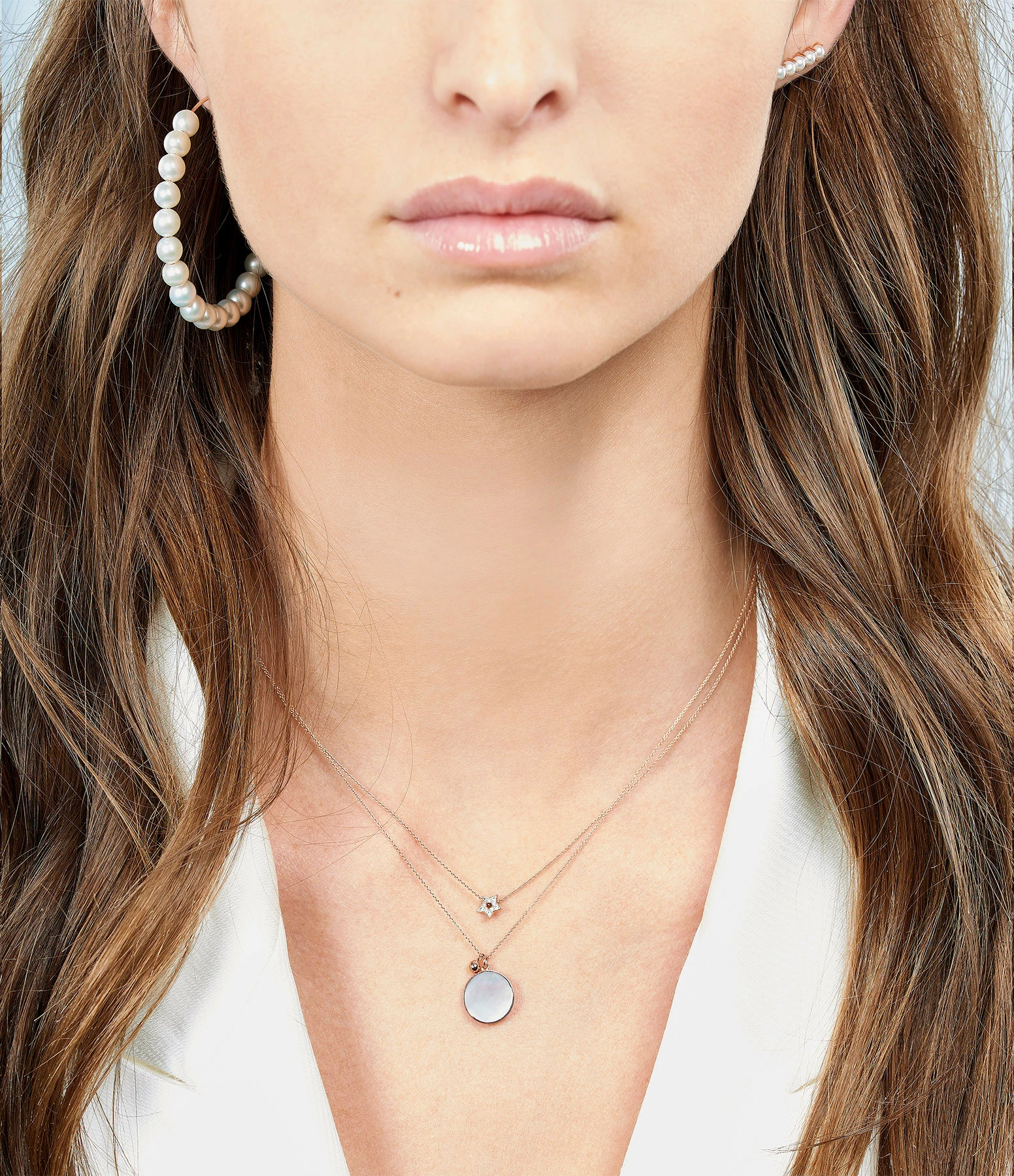 Ginette NY Collier Ever Disc Or Rose Perle 2 Ginette NY Collier Ever Disc Or Rose Perle – Image 2