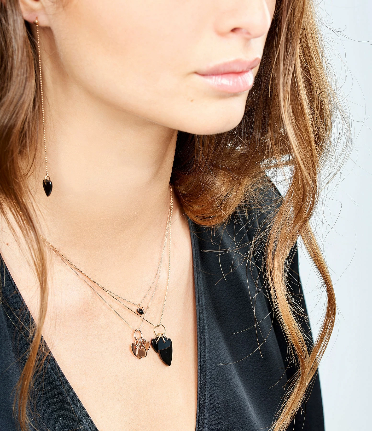 Ginette NY Collier Angèle 3 Mini Cœurs Or Rose 3 Ginette NY Collier Angèle 3 Mini Cœurs Or Rose – Image 3