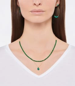 Ginette NY Collier Maria Mini Boulier Malachite Or Rose -COLLIERS Shop ginma look20211220 79