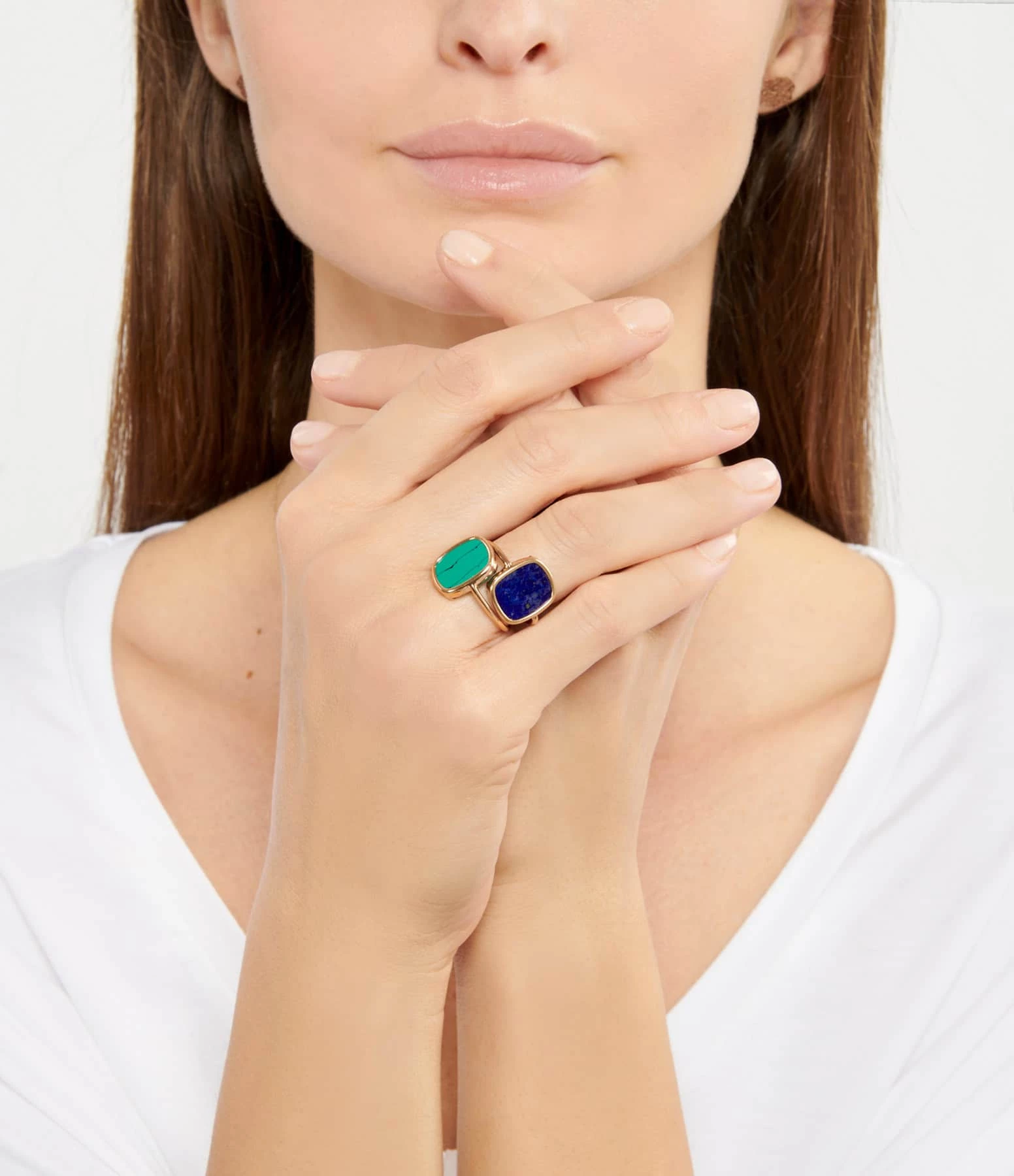 Ginette NY Bague Antique Lapis Or Rose 2 Ginette NY Bague Antique Lapis Or Rose – Image 2