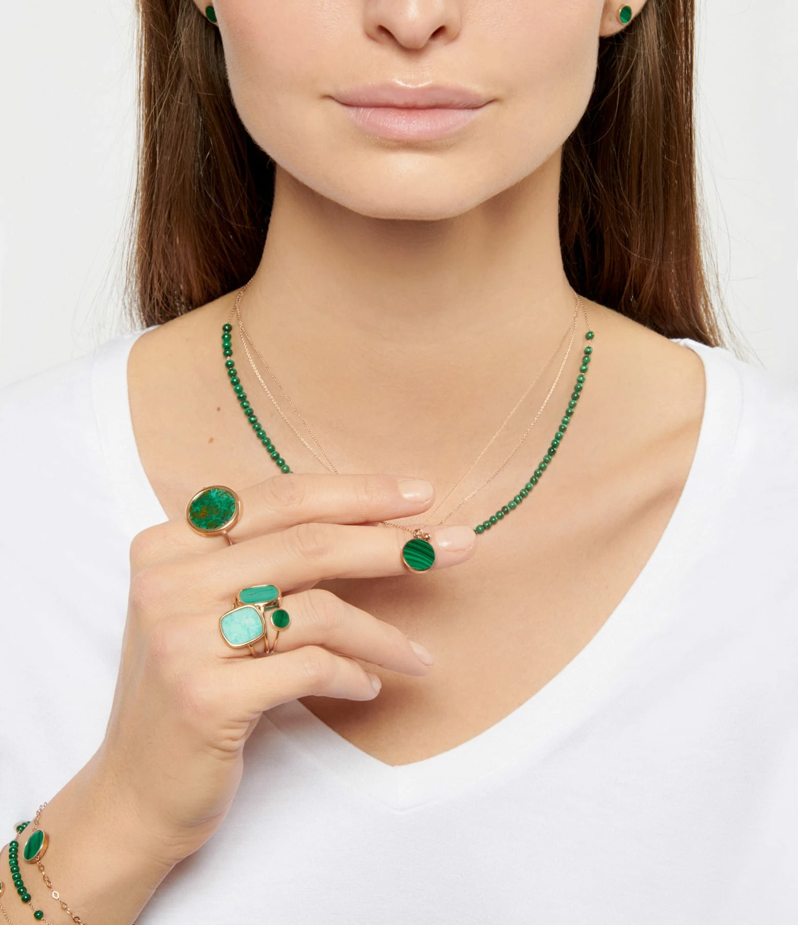 Ginette NY Bague Antique Amazonite Or Rose 2 Ginette NY Bague Antique Amazonite Or Rose – Image 2