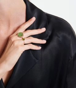 Ginette NY Bague Ever Mini Disc Jade Or Rose -COLLIERS Shop ginre look20220517 99
