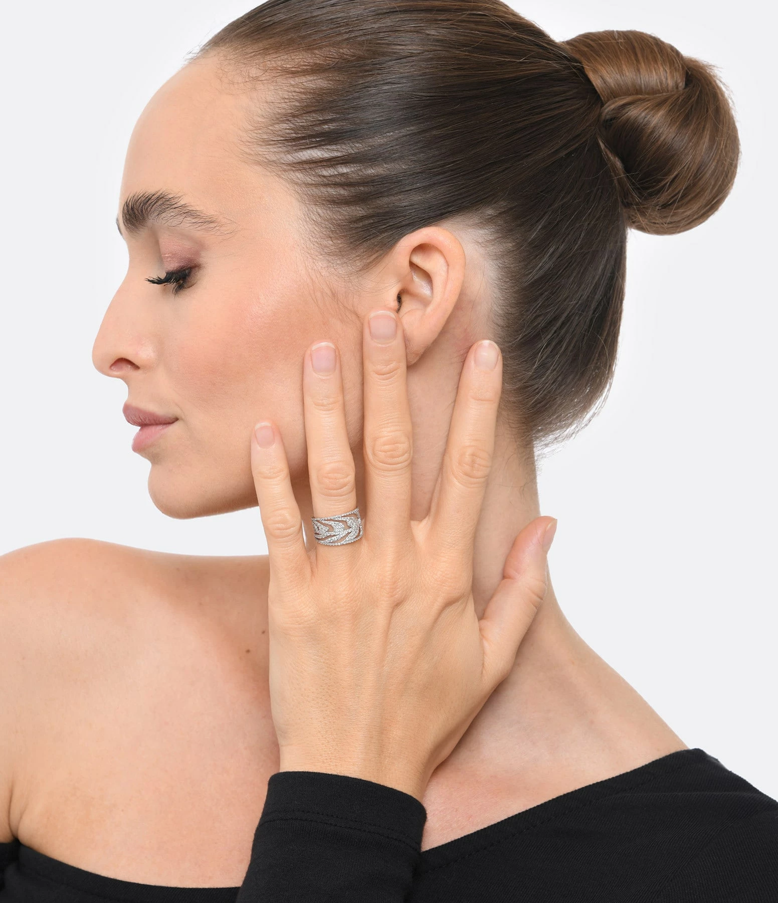 Ginette NY Bague Palms Diamants Or Rose 2 Ginette NY Bague Palms Diamants Or Rose – Image 2