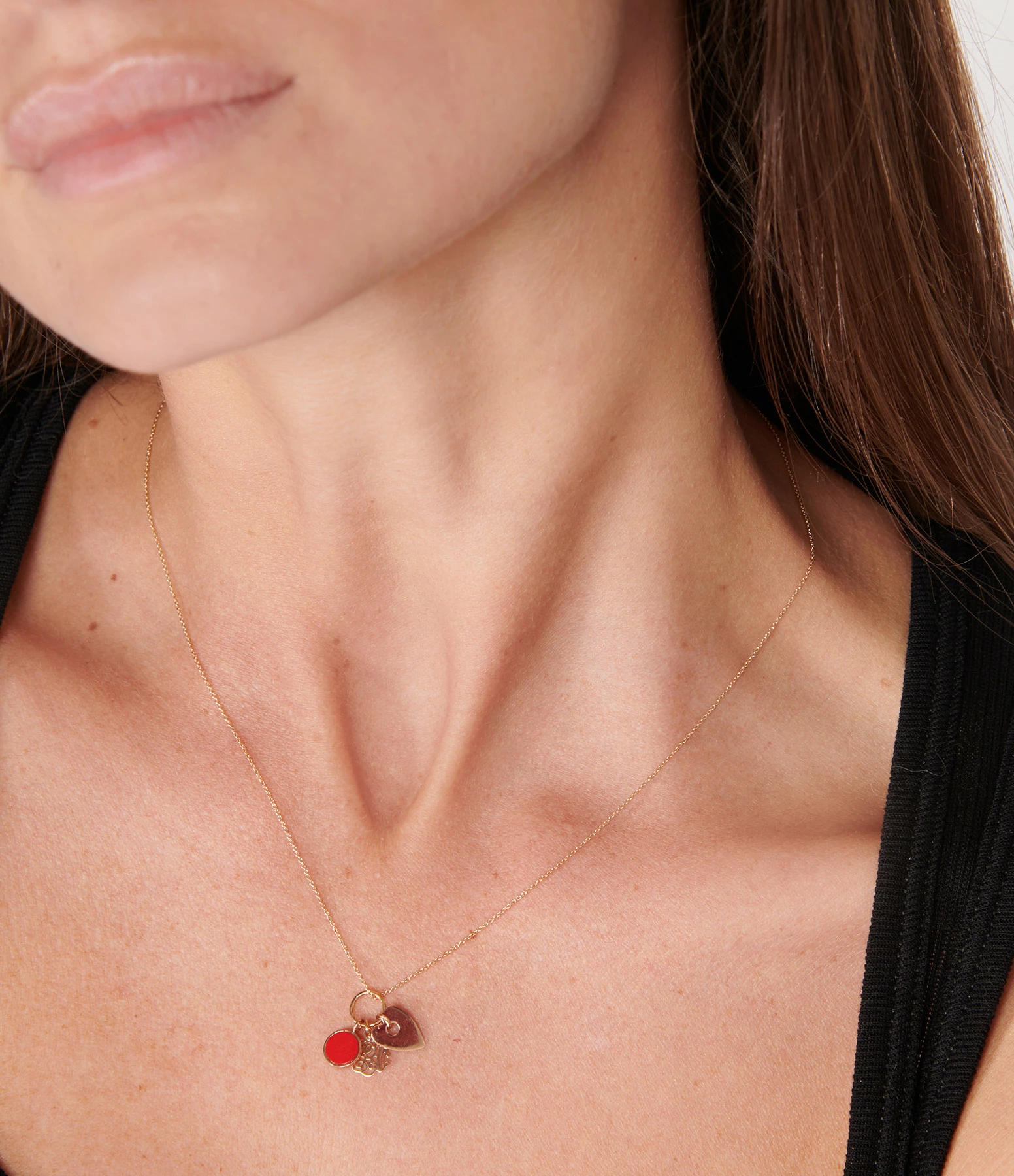 Ginette NY Collier Charms Corail Or Rose, Collection Twenty 2 Ginette NY Collier Charms Corail Or Rose, Collection Twenty – Image 2