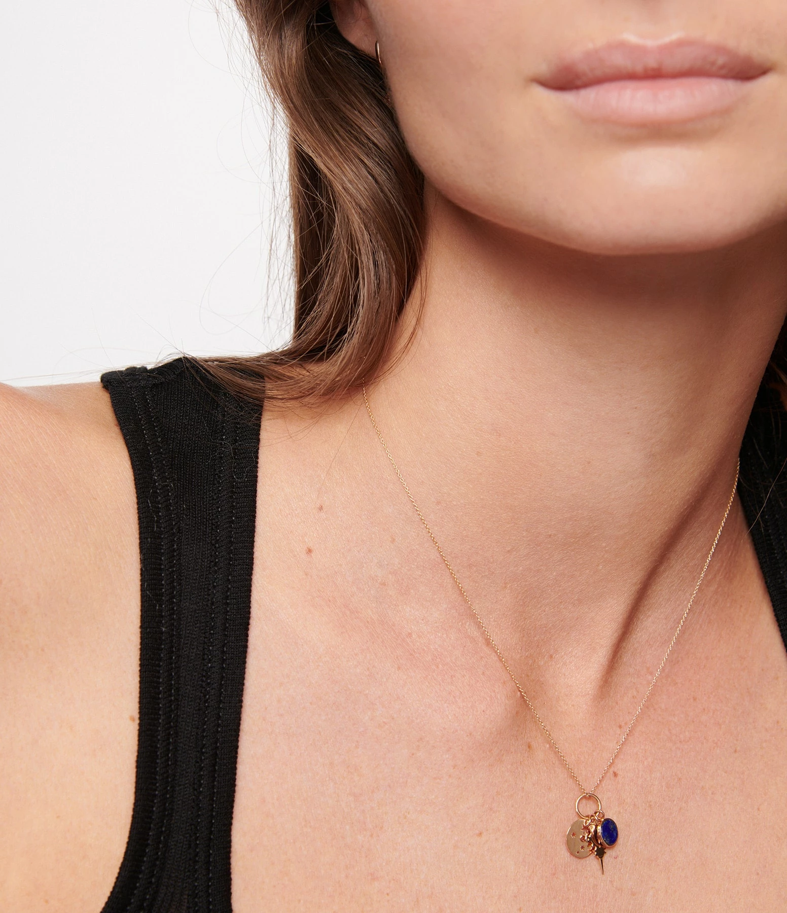 Ginette NY Collier Charms Lapis Lazuli Or Rose, Collection Twenty 2 Ginette NY Collier Charms Lapis Lazuli Or Rose, Collection Twenty – Image 2