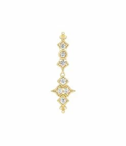 STONE PARIS Boucle D'oreille Bouton Glitter Diamants Or Jaune (vendue à L'unité)