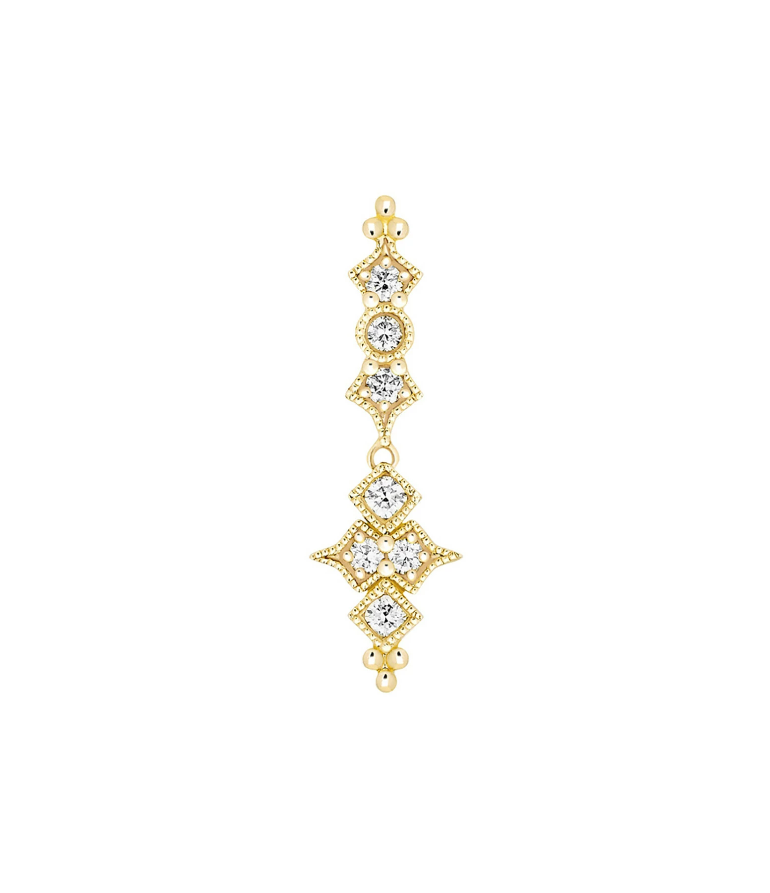 STONE PARIS Boucle D'oreille Bouton Glitter Diamants Or Jaune (vendue à L'unité) 1 STONE PARIS Boucle D'oreille Bouton Glitter Diamants Or Jaune (vendue à L'unité)