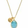 GOOSSENS PARIS Collier Cabochon Cristal De Roche Bleu Aqua